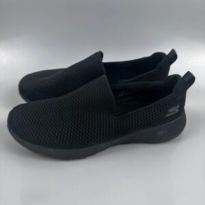 Skechers GoWalk Joy Women 7.5 Black Slip On Walking Shoes 15600 Goga Max 5Gen
